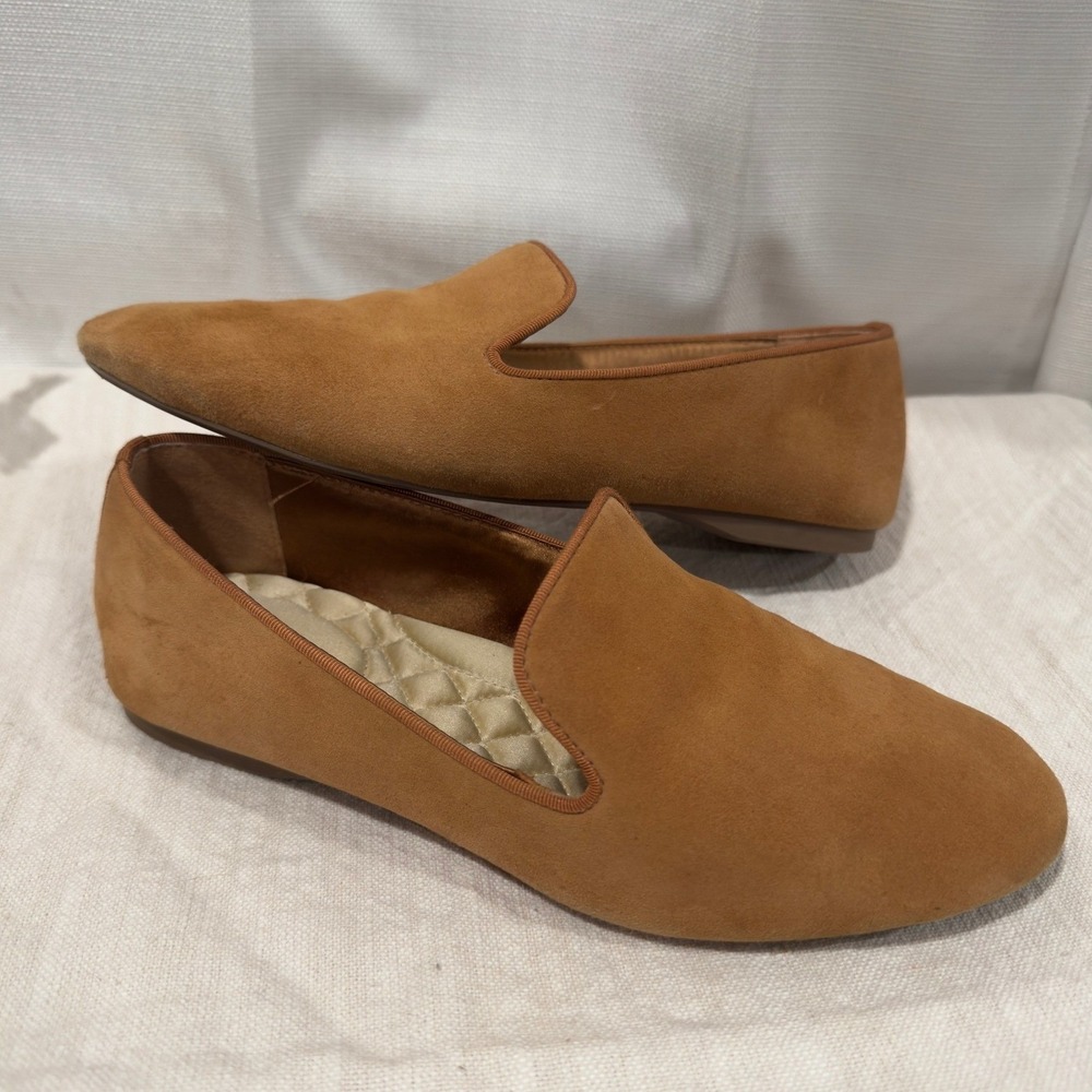 Birdies The Starling Loafer Suede‎ Camel Brown Women Shoes Flats Slip On
